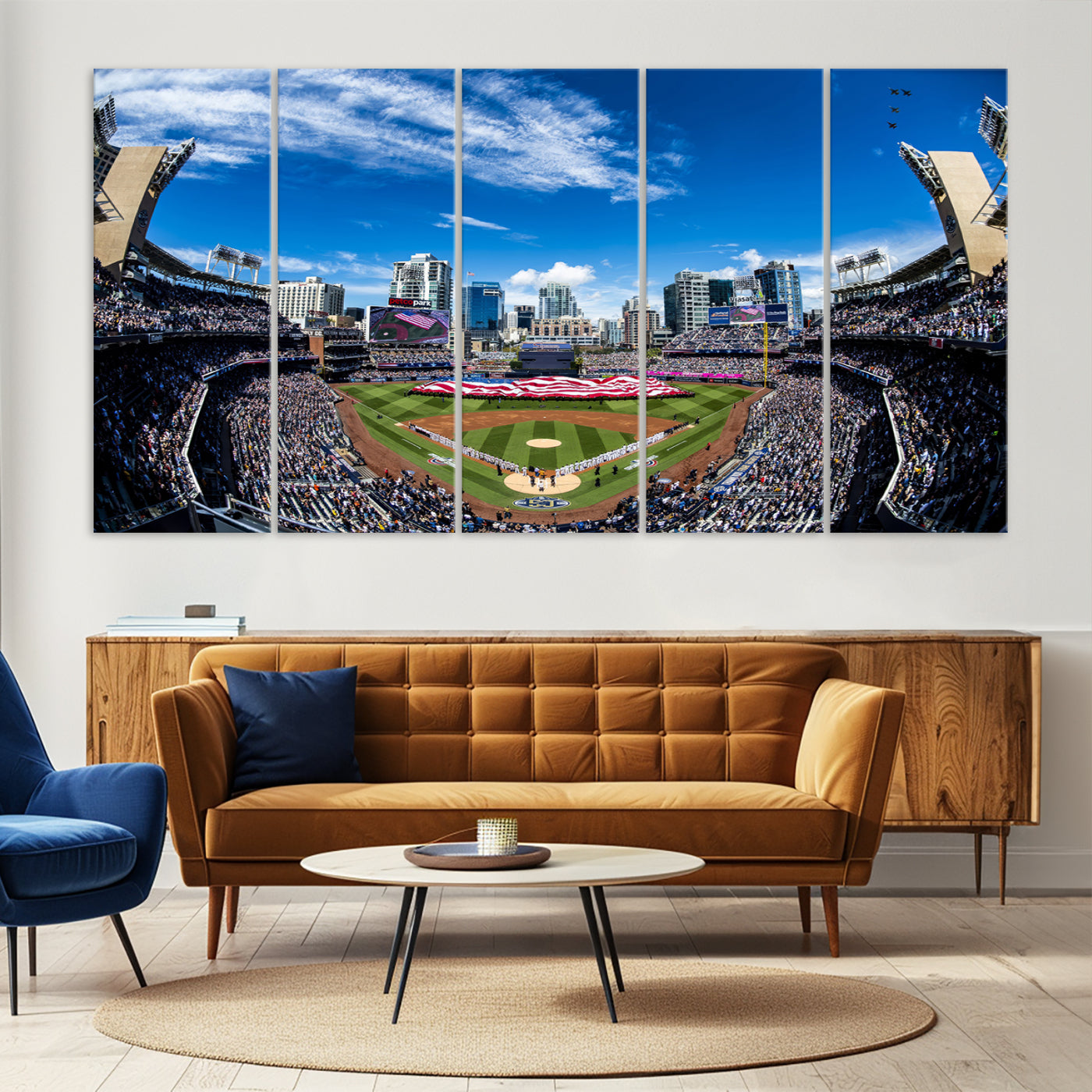 52297-MGV-CV-36X24-San Diego Padres Baseball Team Print - Petco Park Stadium Wall Art Canvas Print