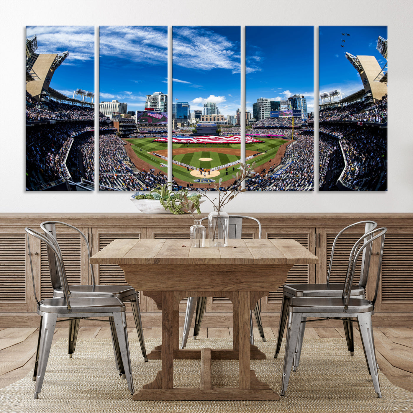 52297-MGV-CV-36X24-San Diego Padres Baseball Team Print - Petco Park Stadium Wall Art Canvas Print