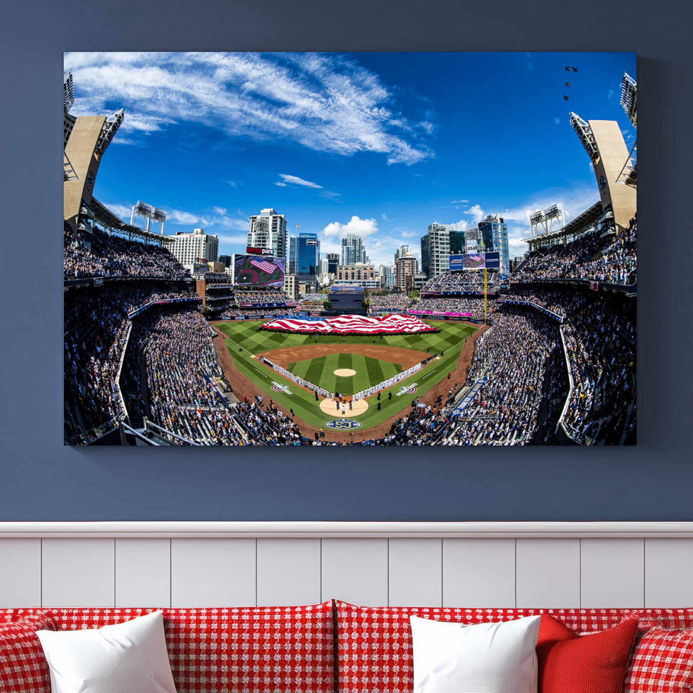 52297-MGV-CV-36X24-San Diego Padres Baseball Team Print - Petco Park Stadium Wall Art Canvas Print
