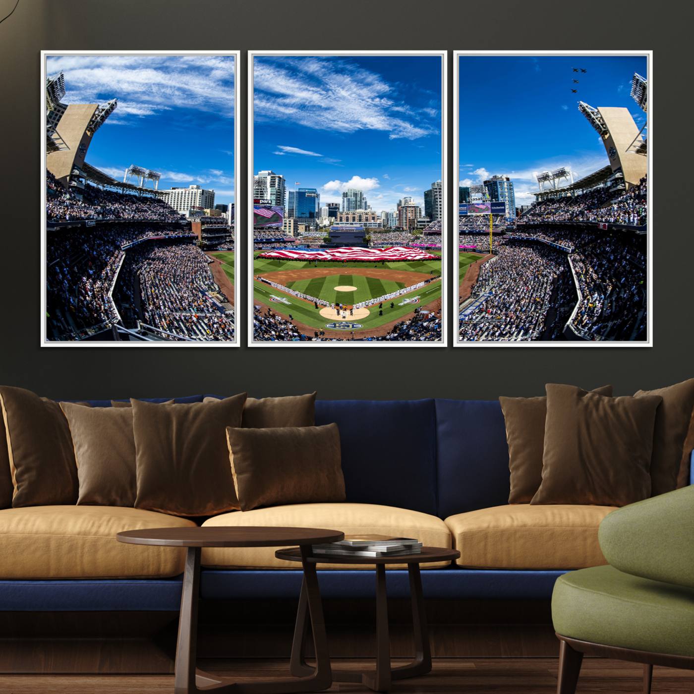 52297-MGV-FC-60X30-3P_White-San Diego Padres Baseball Team Print - Petco Park Stadium Wall Art Canvas Print
