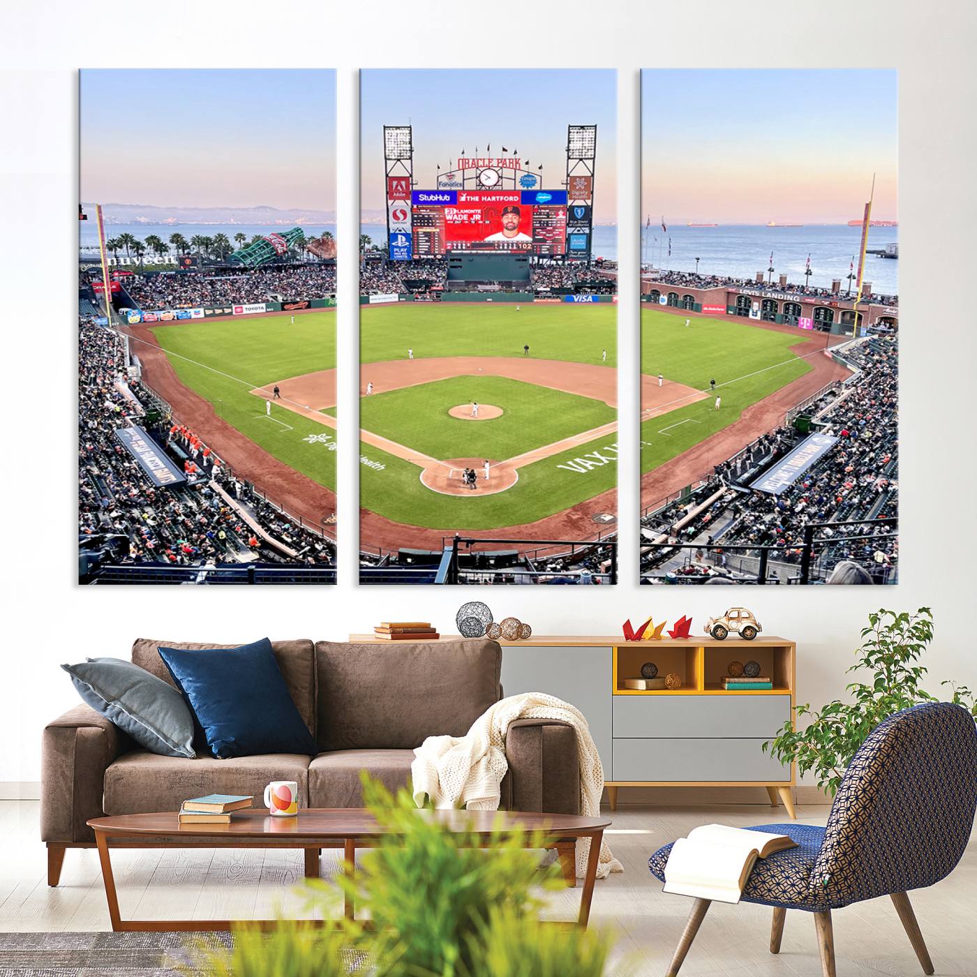 16055-MGV-CV-36X24-San Francisco Giants Baseball Team Print - Oracle Park Stadium Wall Art Canvas Print