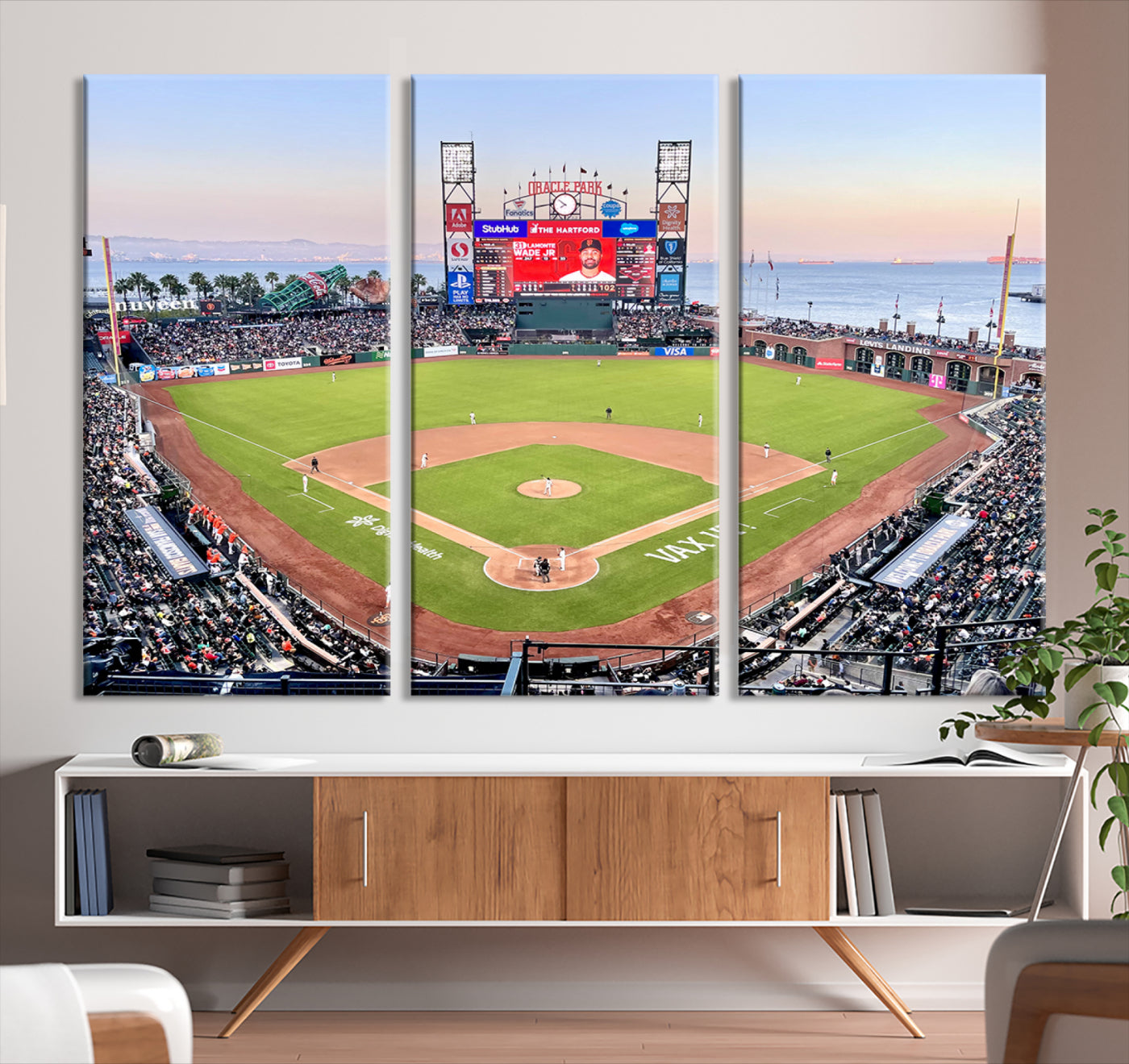 16055-MGV-CV-36X24-San Francisco Giants Baseball Team Print - Oracle Park Stadium Wall Art Canvas Print
