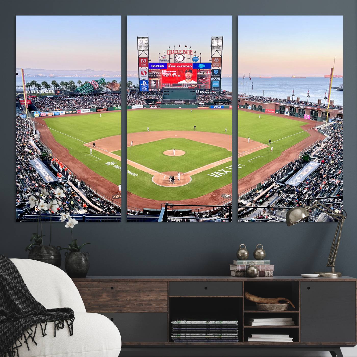 16055-MGV-CV-36X24-San Francisco Giants Baseball Team Print - Oracle Park Stadium Wall Art Canvas Print