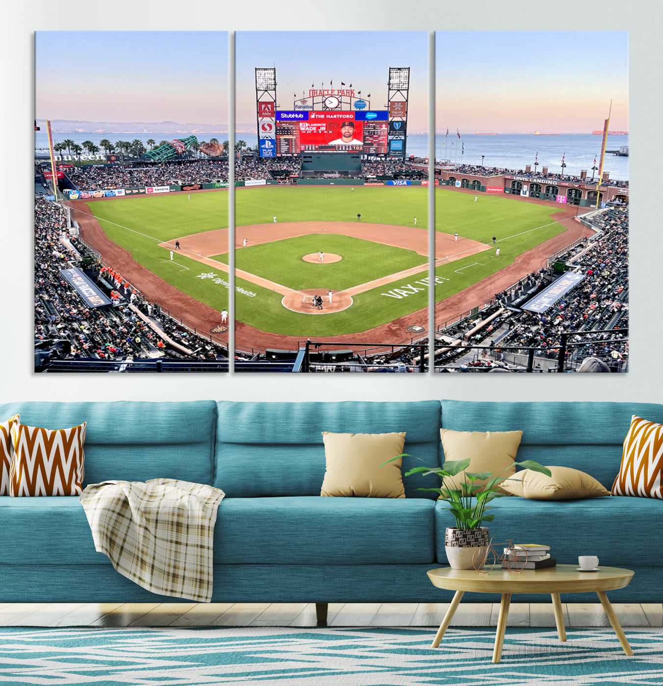 16055-MGV-CV-36X24-San Francisco Giants Baseball Team Print - Oracle Park Stadium Wall Art Canvas Print