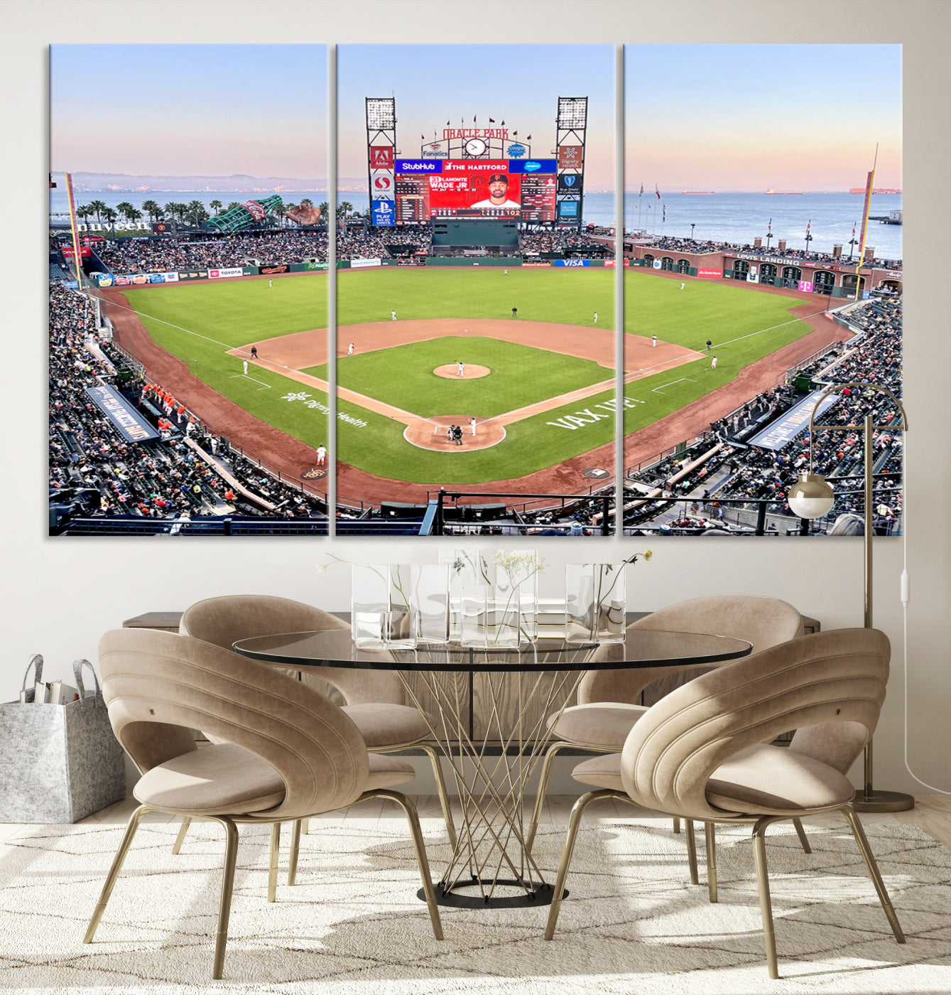 16055-MGV-CV-36X24-San Francisco Giants Baseball Team Print - Oracle Park Stadium Wall Art Canvas Print