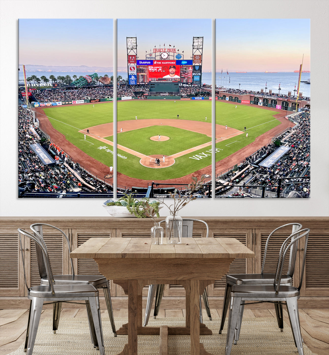 16055-MGV-CV-36X24-San Francisco Giants Baseball Team Print - Oracle Park Stadium Wall Art Canvas Print