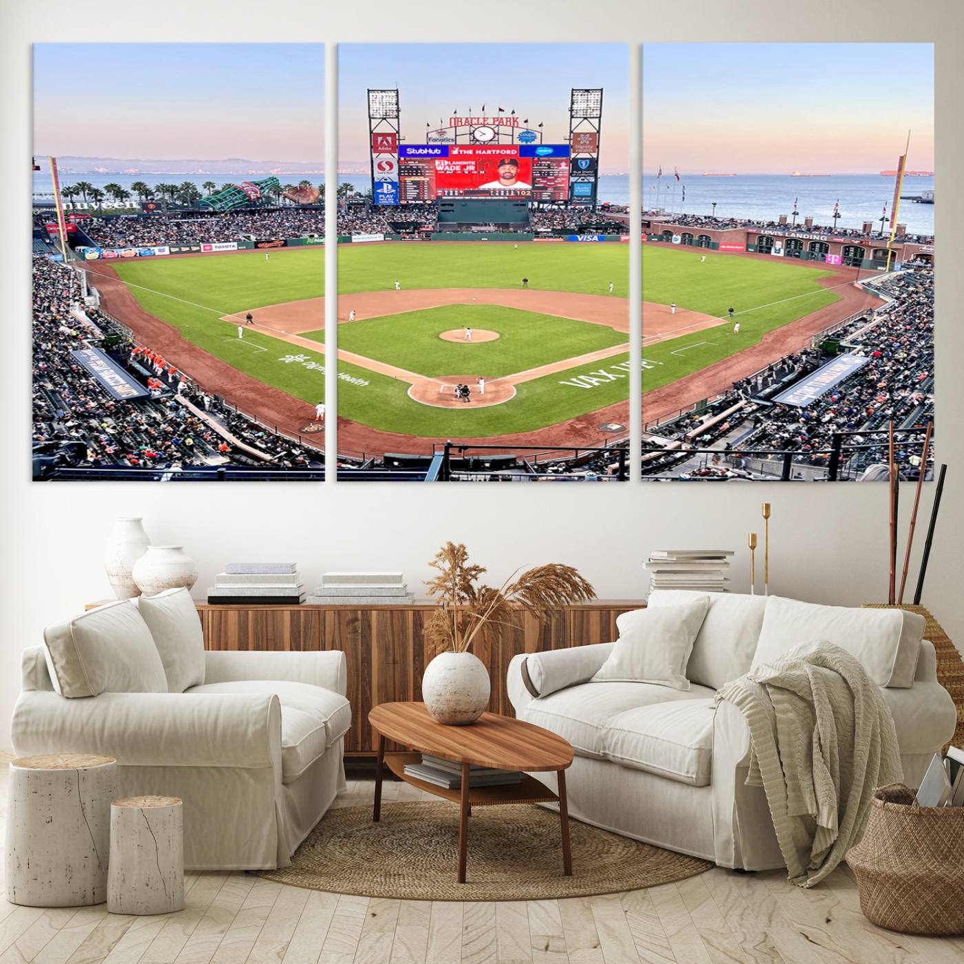 16055-MGV-CV-36X24-San Francisco Giants Baseball Team Print - Oracle Park Stadium Wall Art Canvas Print