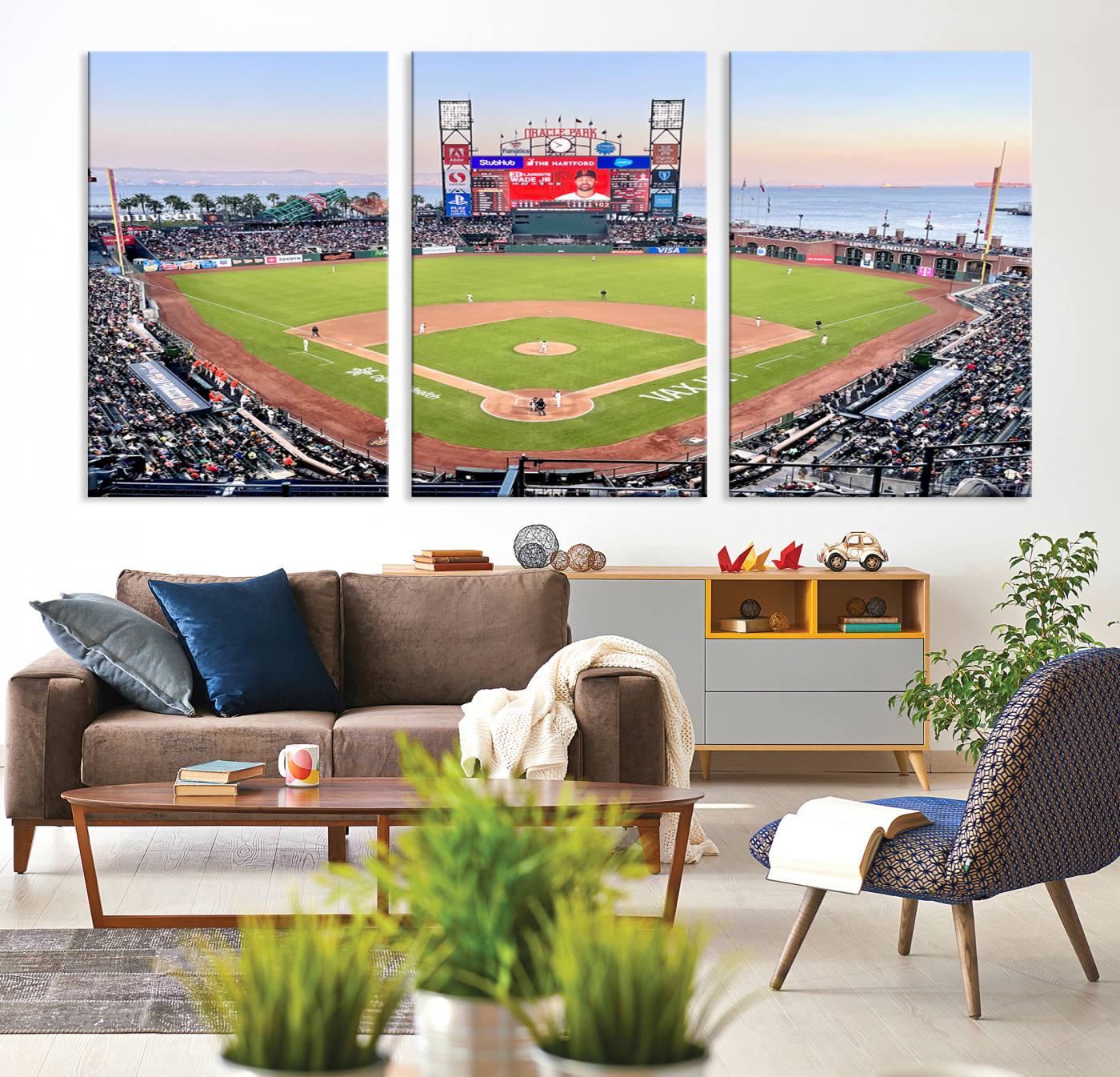 16055-MGV-CV-36X24-San Francisco Giants Baseball Team Print - Oracle Park Stadium Wall Art Canvas Print