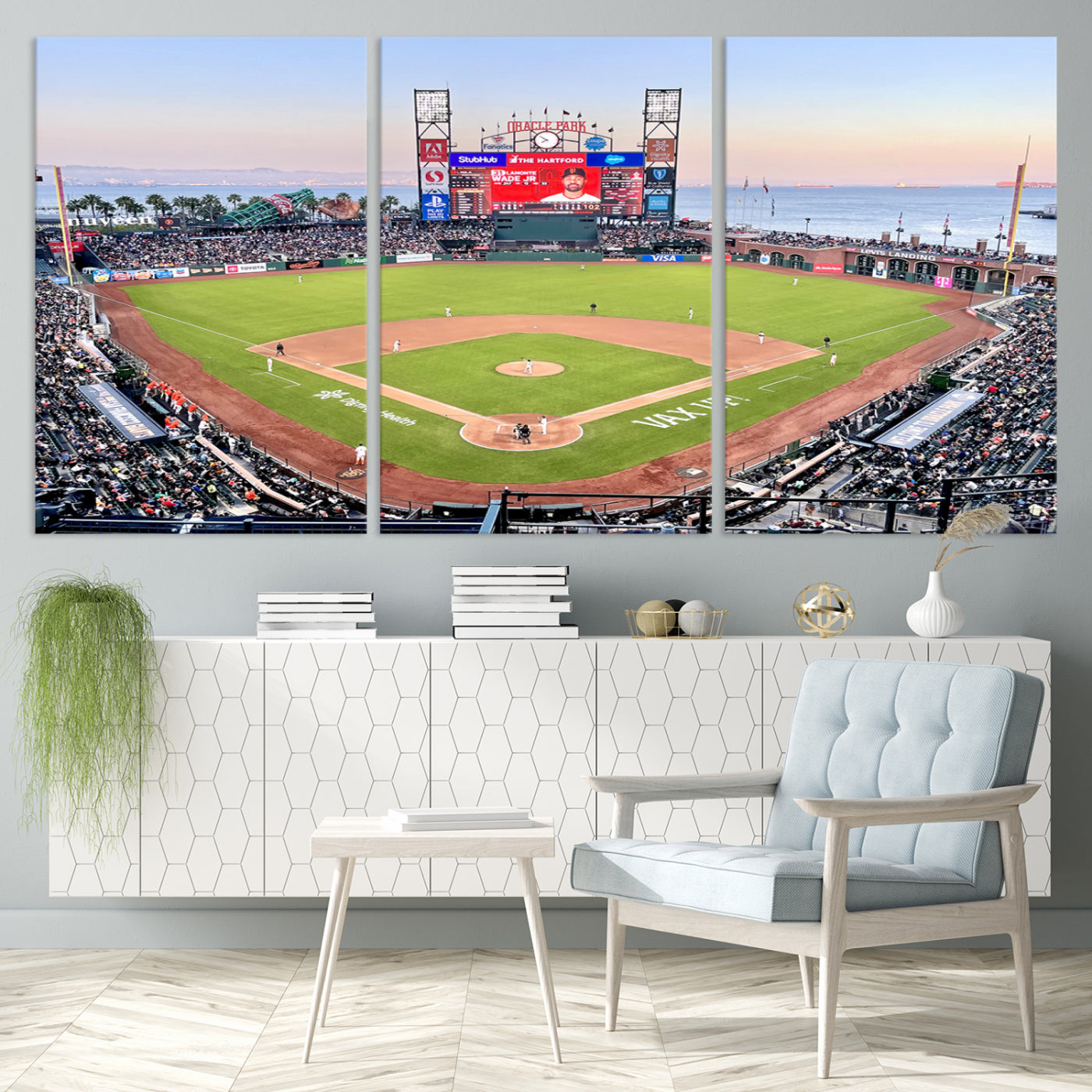 16055-MGV-CV-36X24-San Francisco Giants Baseball Team Print - Oracle Park Stadium Wall Art Canvas Print