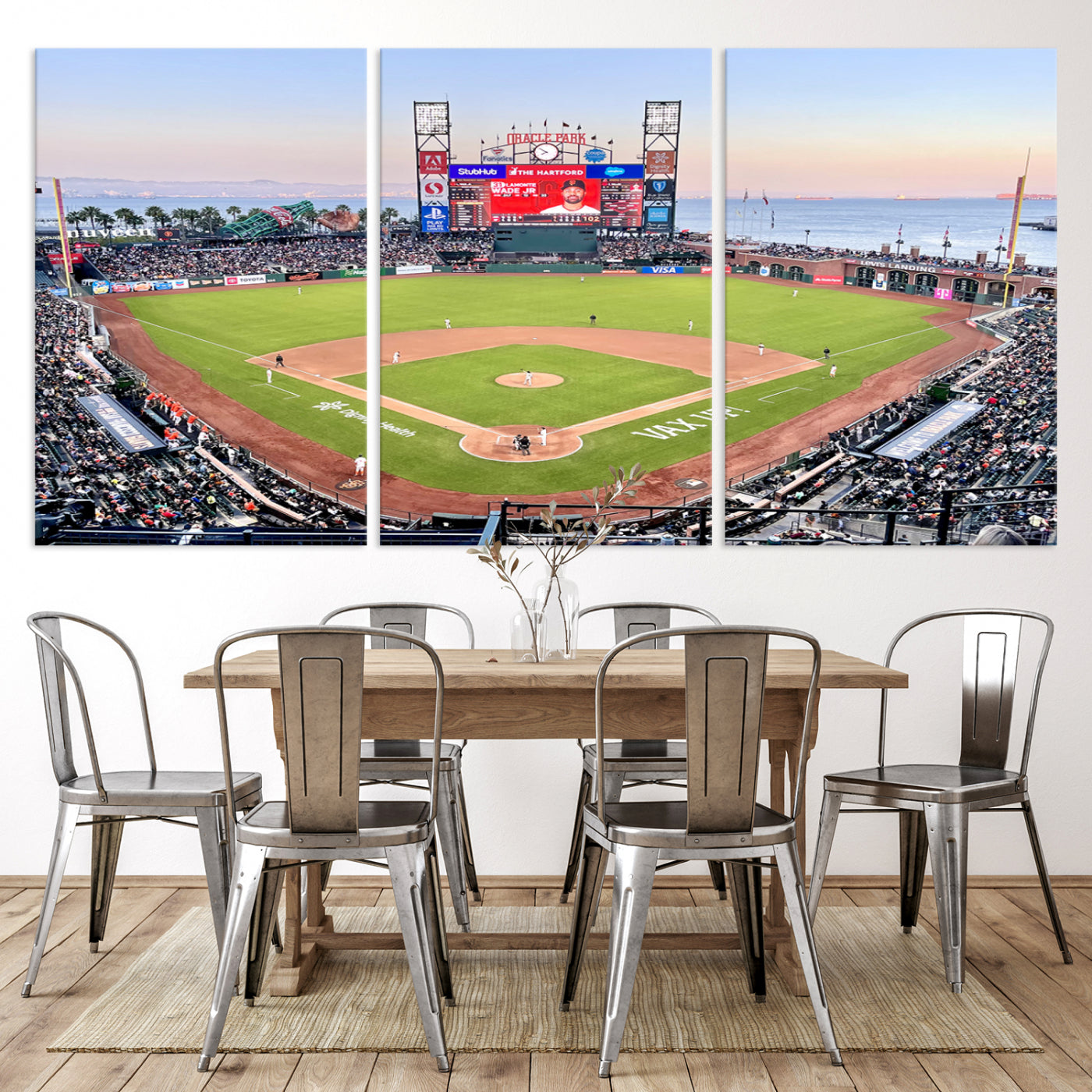 16055-MGV-CV-36X24-San Francisco Giants Baseball Team Print - Oracle Park Stadium Wall Art Canvas Print