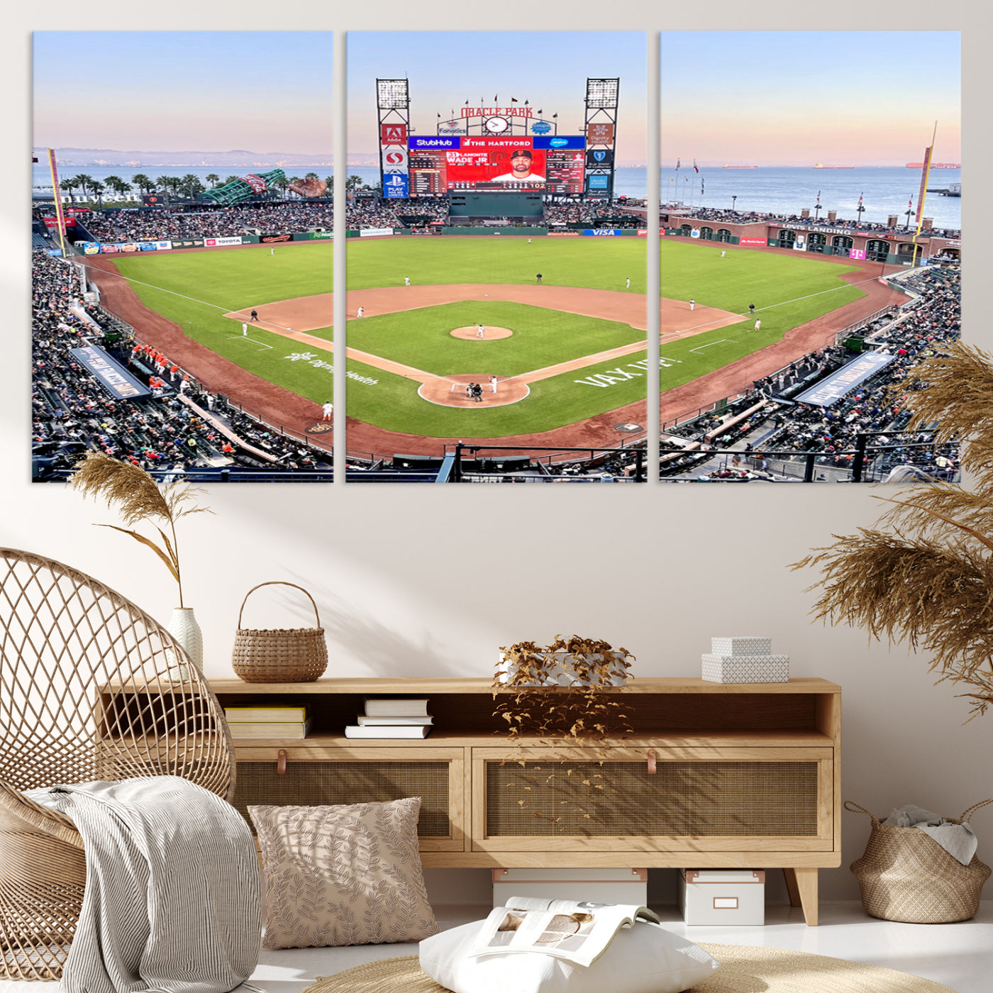 16055-MGV-CV-36X24-San Francisco Giants Baseball Team Print - Oracle Park Stadium Wall Art Canvas Print
