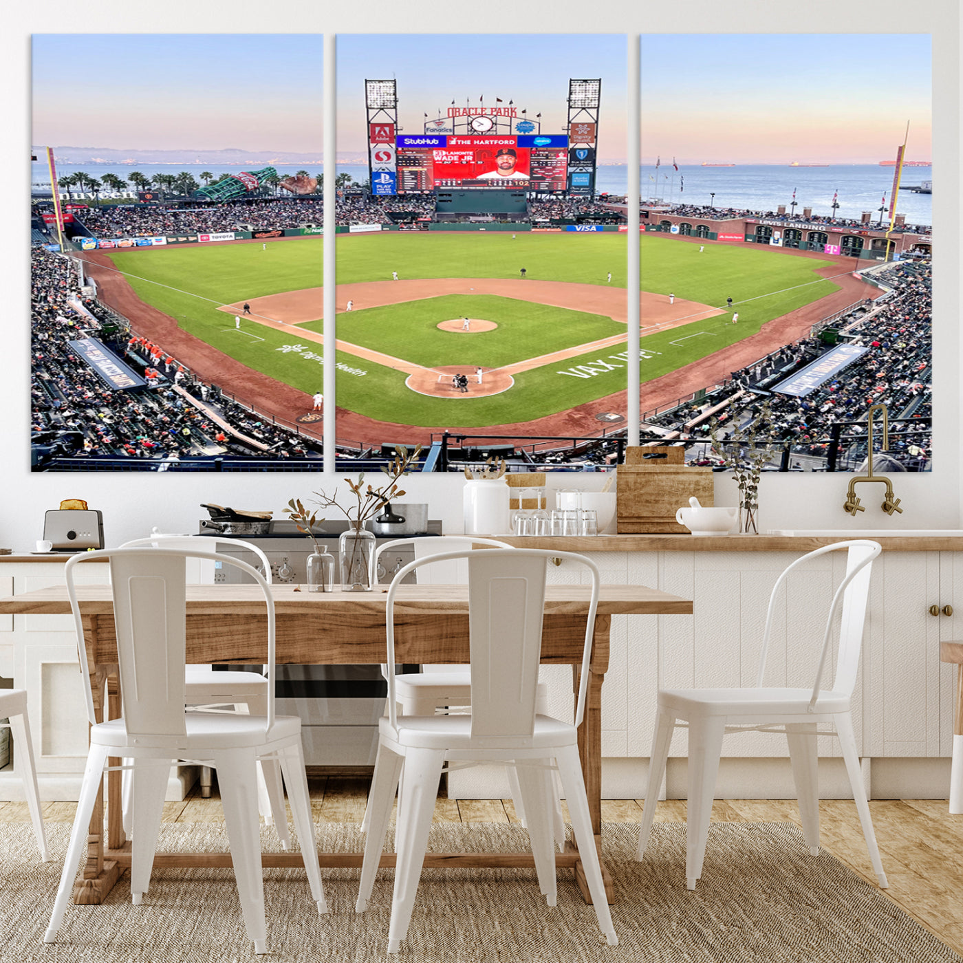 16055-MGV-CV-36X24-San Francisco Giants Baseball Team Print - Oracle Park Stadium Wall Art Canvas Print