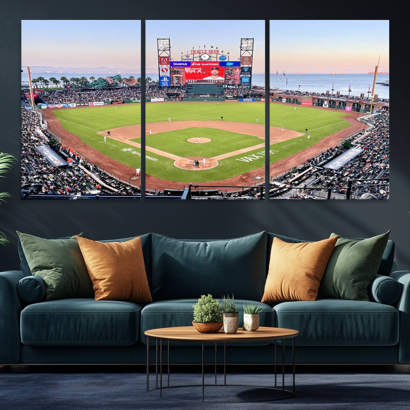 16055-MGV-CV-36X24-San Francisco Giants Baseball Team Print - Oracle Park Stadium Wall Art Canvas Print