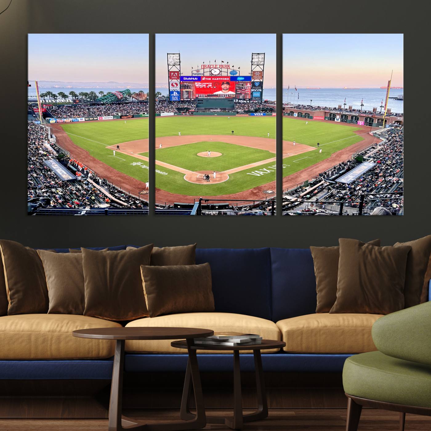 16055-MGV-CV-36X24-San Francisco Giants Baseball Team Print - Oracle Park Stadium Wall Art Canvas Print