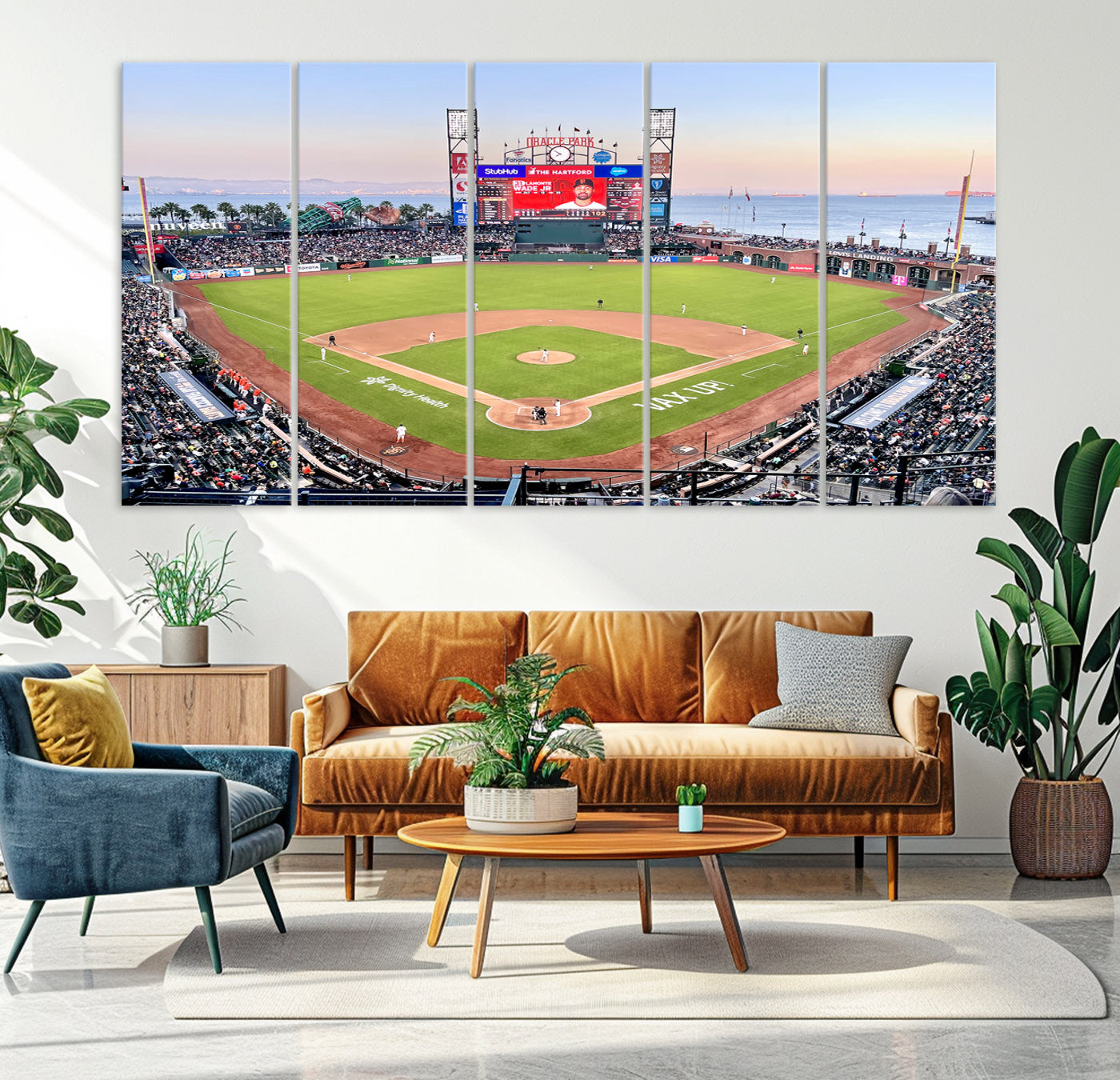 16055-MGV-CV-36X24-San Francisco Giants Baseball Team Print - Oracle Park Stadium Wall Art Canvas Print