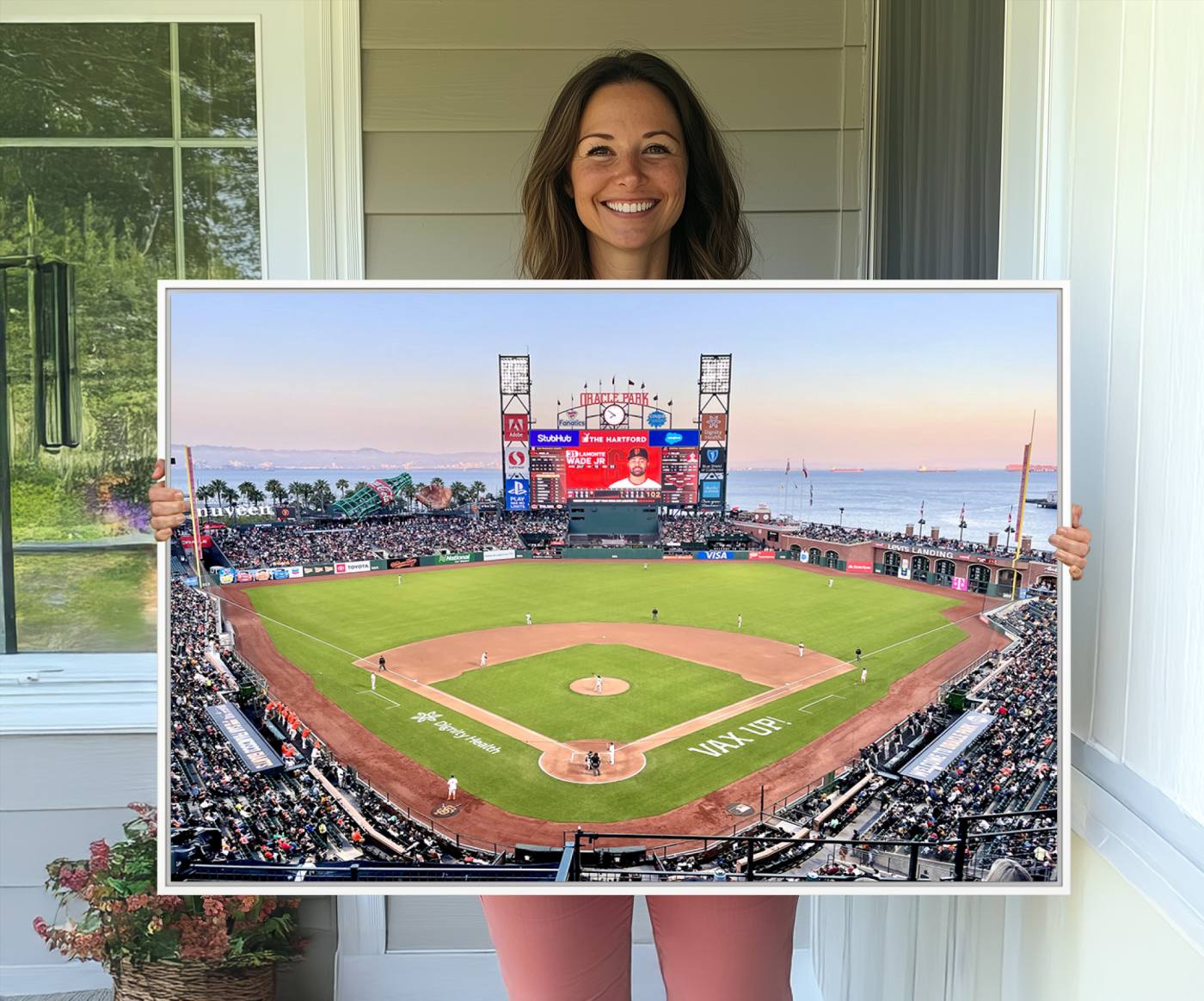 16055-MGV-CV-36X24-San Francisco Giants Baseball Team Print - Oracle Park Stadium Wall Art Canvas Print