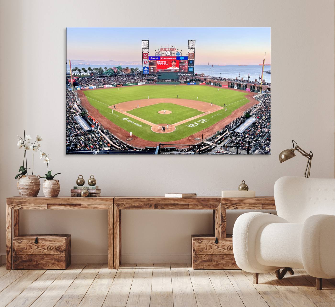 16055-MGV-CV-36X24-San Francisco Giants Baseball Team Print - Oracle Park Stadium Wall Art Canvas Print