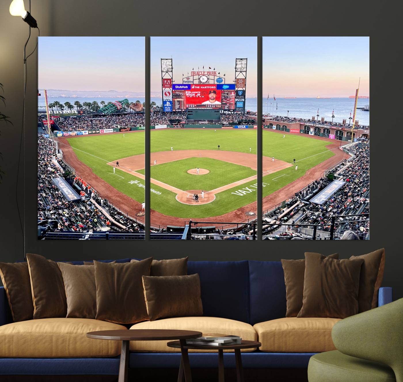 16055-MGV-CV-36X24-San Francisco Giants Baseball Team Print - Oracle Park Stadium Wall Art Canvas Print