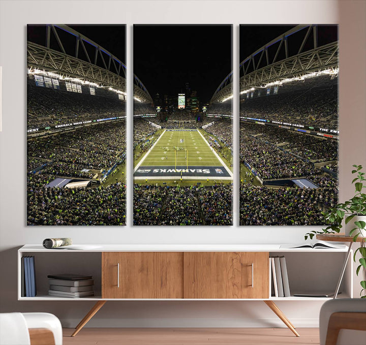 Seattle Seahawks Football Team Print Wall Art - Seattle Century Link Field Stadium Wall Art Canvas Print