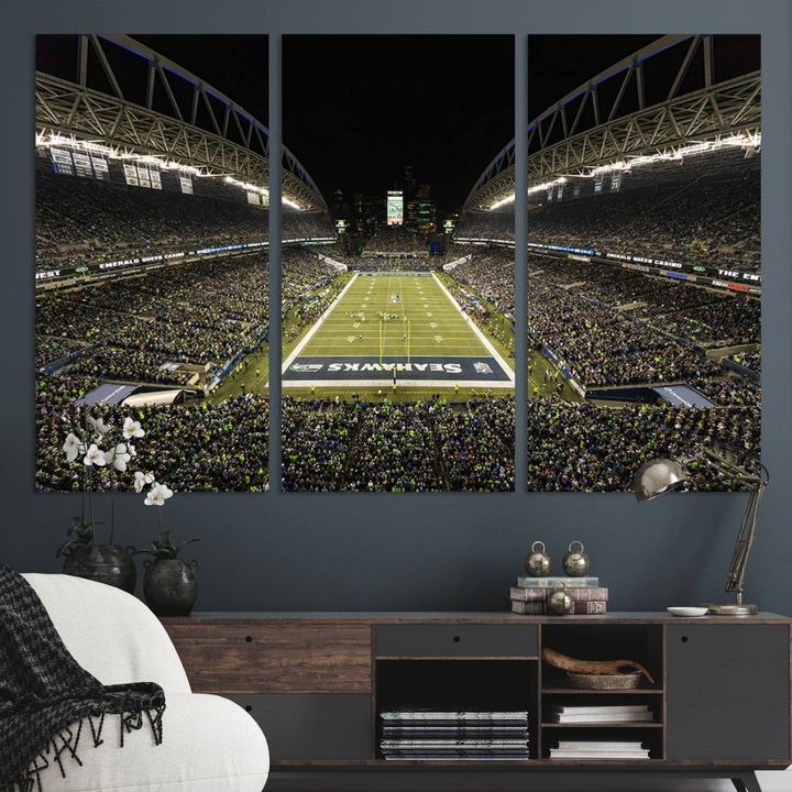 Seattle Seahawks Football Team Print Wall Art - Seattle Century Link Field Stadium Wall Art Canvas Print