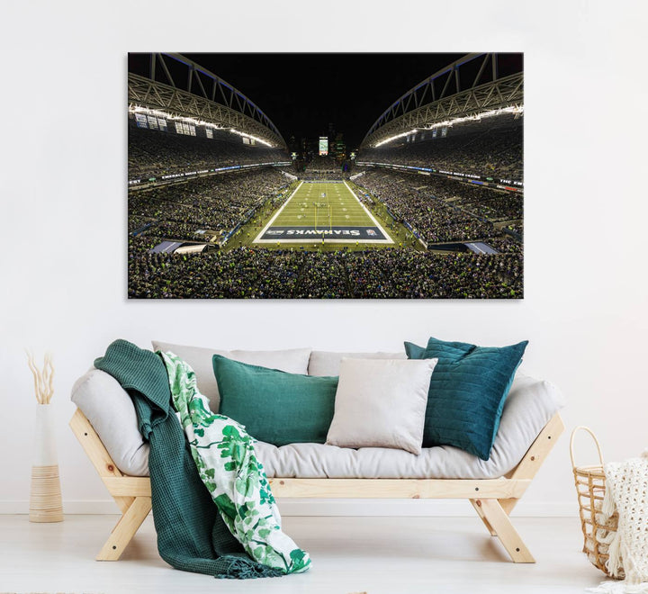 Seattle Seahawks Football Team Print Wall Art - Seattle Century Link Field Stadium Wall Art Canvas Print
