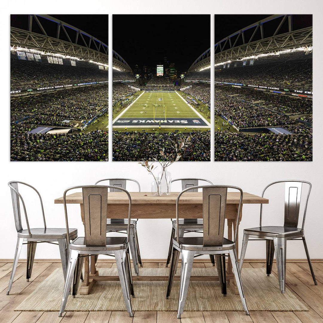 Seattle Seahawks Football Team Print Wall Art - Seattle Century Link Field Stadium Wall Art Canvas Print