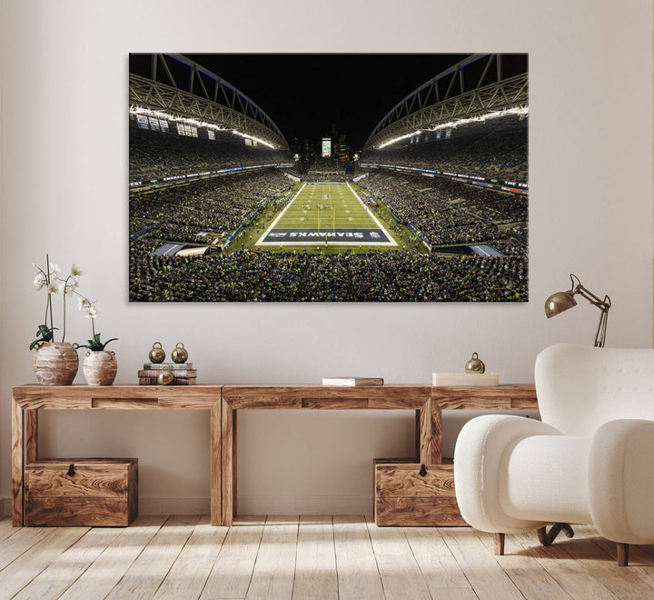 Seattle Seahawks Football Team Print Wall Art - Seattle Century Link Field Stadium Wall Art Canvas Print