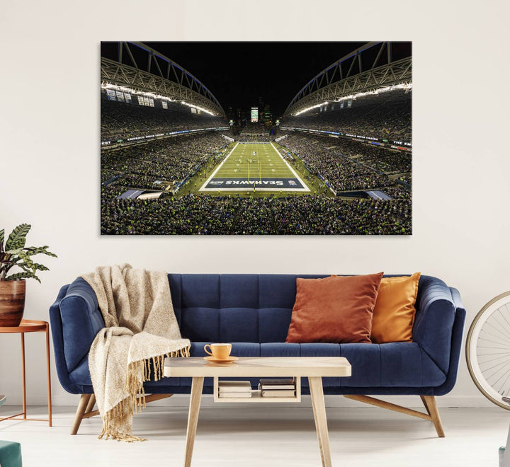 Seattle Seahawks Football Team Print Wall Art - Seattle Century Link Field Stadium Wall Art Canvas Print