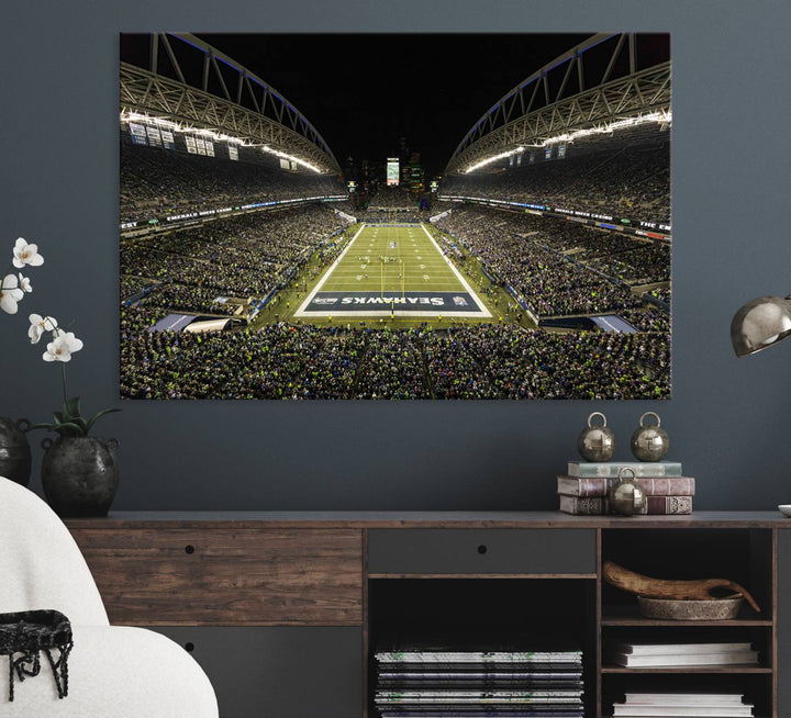 Seattle Seahawks Football Team Print Wall Art - Seattle Century Link Field Stadium Wall Art Canvas Print