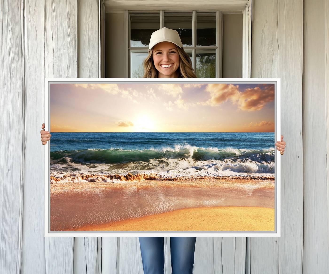79005-MGV-CV-36X24-Serene Beach Path Canvas Art, Giclee Canvas Print with Gallery Wrap, Coastal Sand Dunes Wall Art Featuring Canon Print Quality