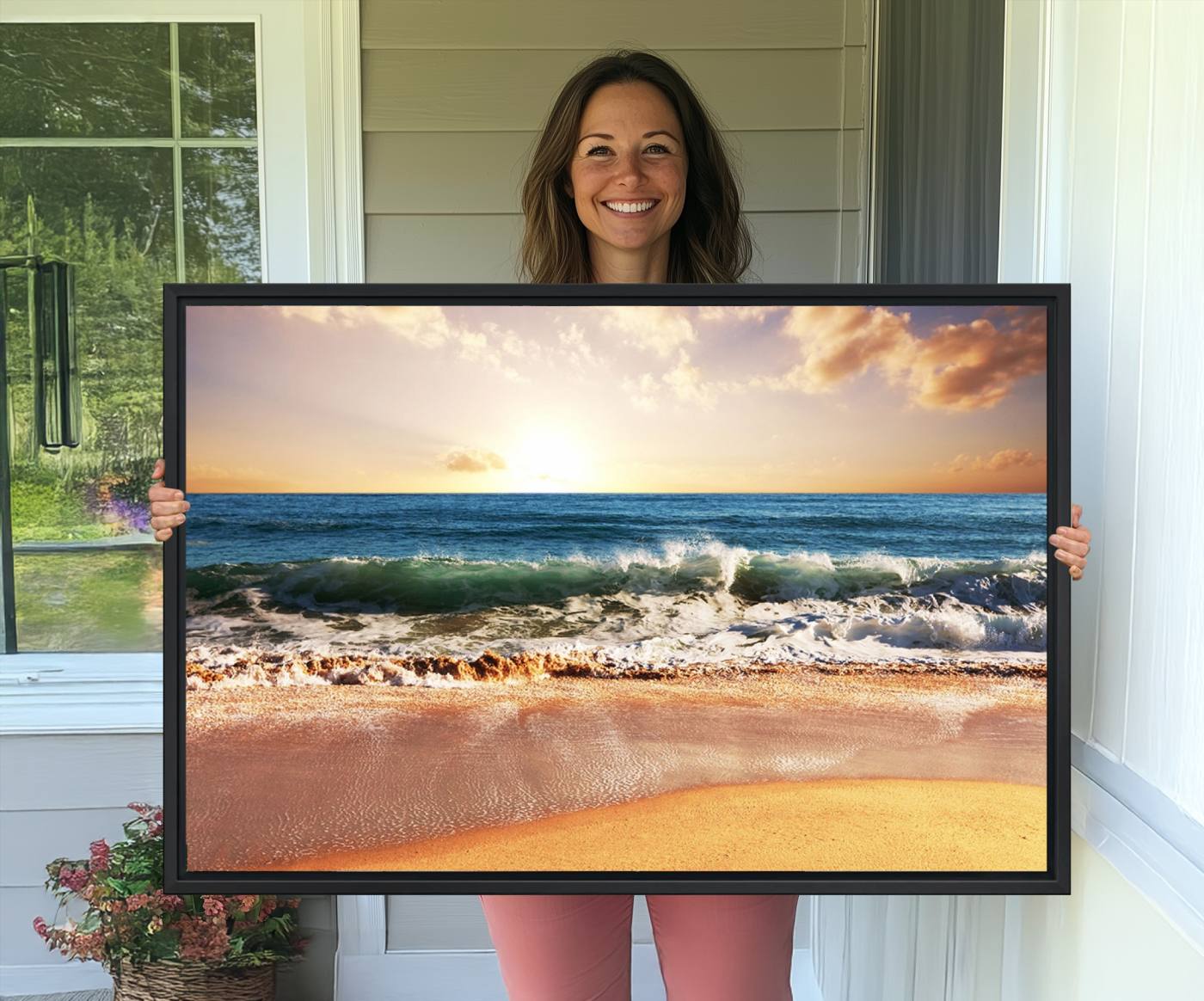 79005-MGV-CV-36X24-Serene Beach Path Canvas Art, Giclee Canvas Print with Gallery Wrap, Coastal Sand Dunes Wall Art Featuring Canon Print Quality