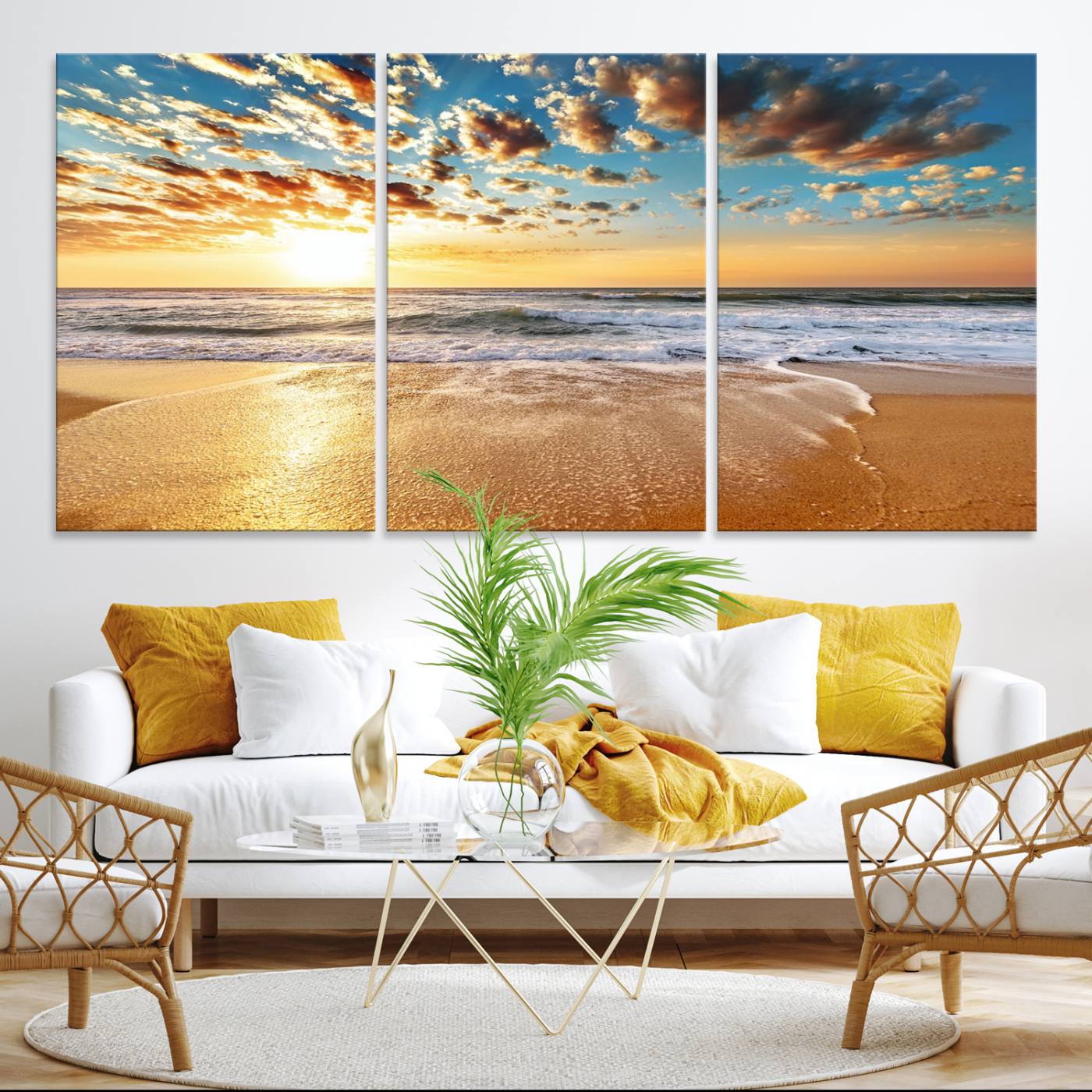95522-MGV-CV-36X24-Soothing Sunset on Calm Beach