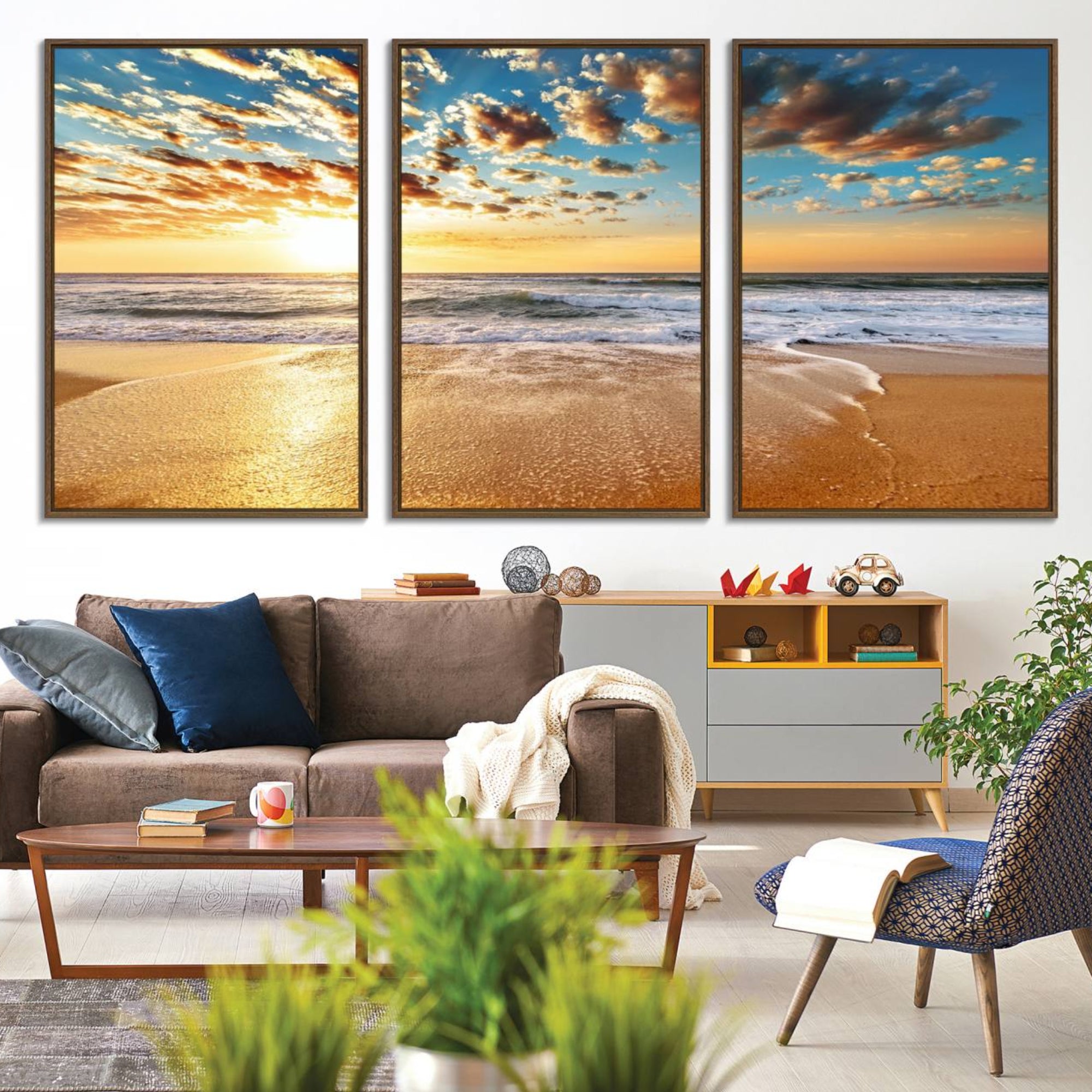 95522-MGV-CV-36X24-Soothing Sunset on Calm Beach