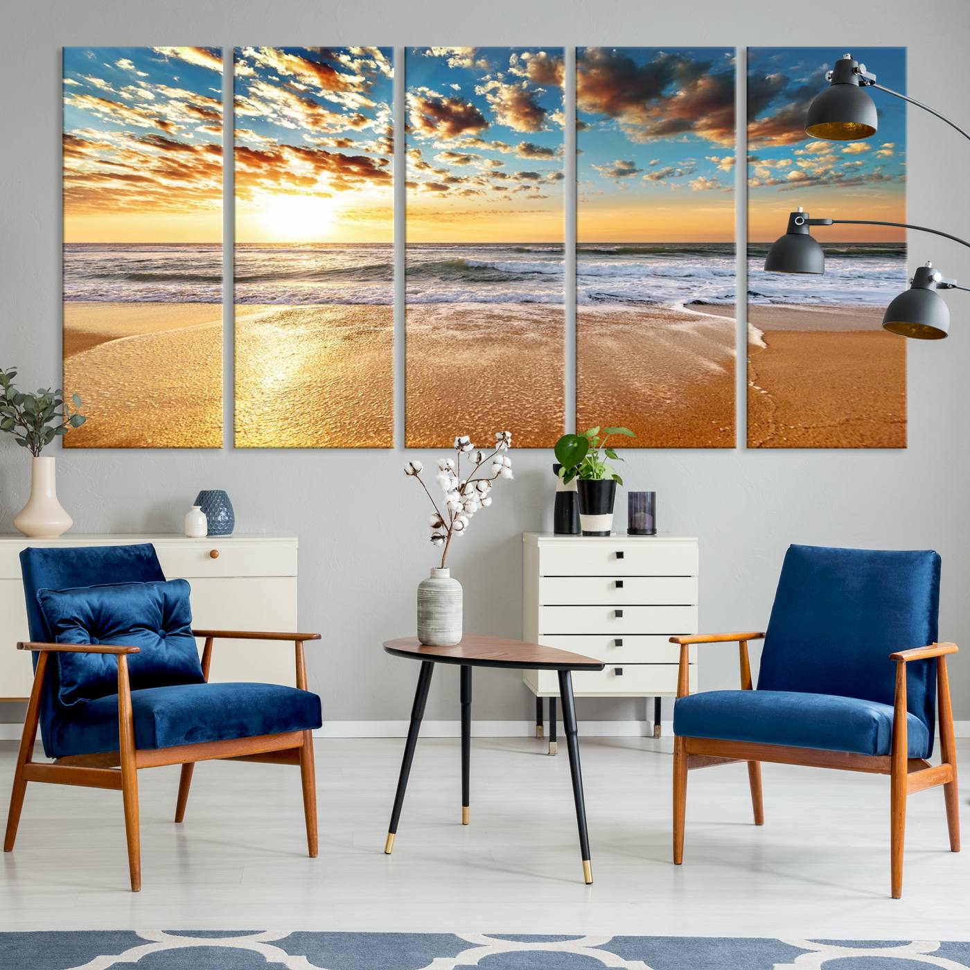 95522-MGV-CV-36X24-Soothing Sunset on Calm Beach