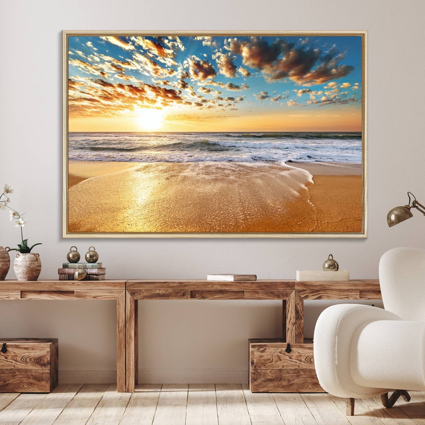95522-MGV-FC-36X24_Natural-Soothing Sunset on Calm Beach
