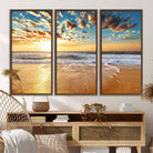 95522-MGV-FC-48X32-3P_Walnut-Soothing Sunset on Calm Beach