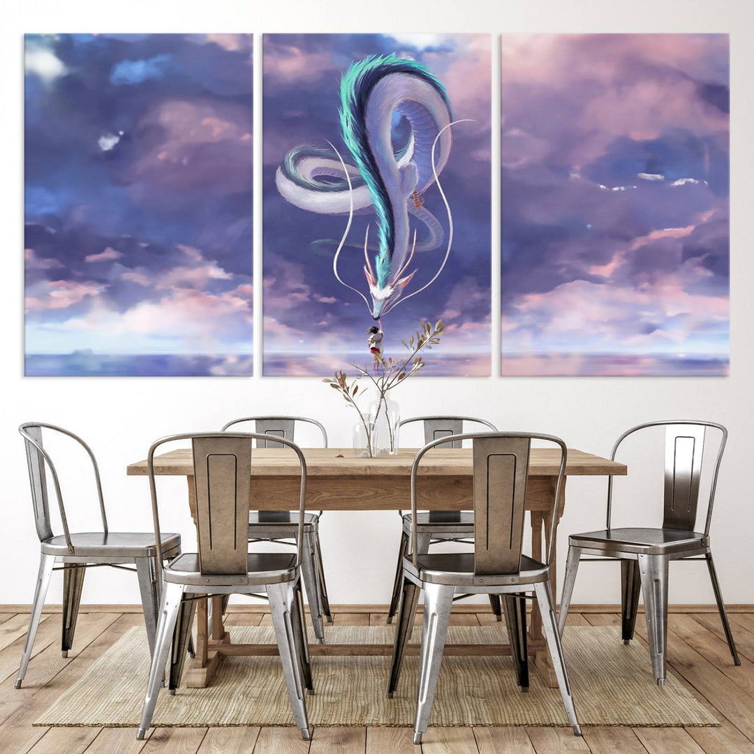 66864-MGV-CV-36X24-Spirited Away Haku and Chihiro Poster - Anime Lover - Hayao Miyazaki - Studio Ghibli Poster - Anime Poster