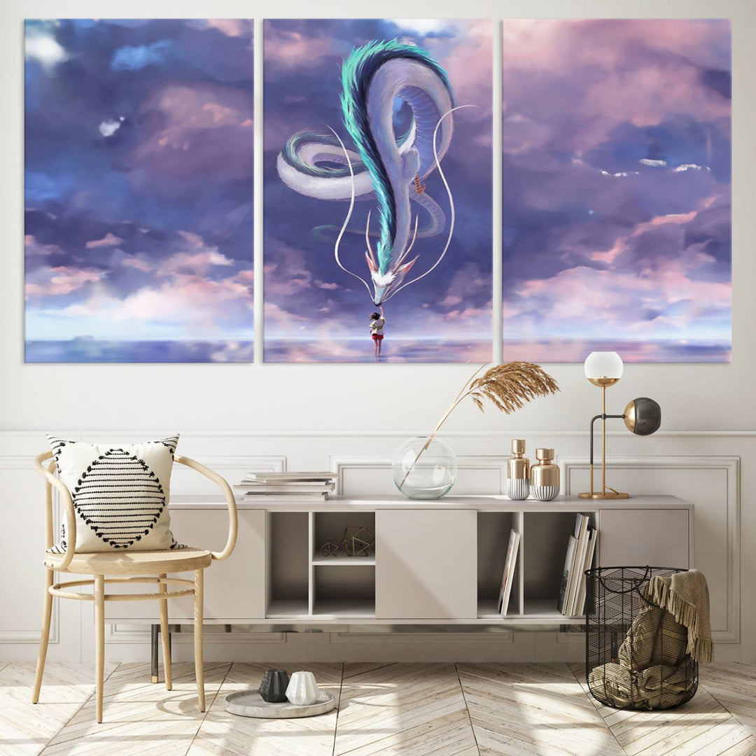66864-MGV-CV-36X24-Spirited Away Haku and Chihiro Poster - Anime Lover - Hayao Miyazaki - Studio Ghibli Poster - Anime Poster