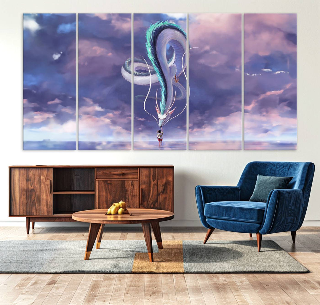 66864-MGV-CV-36X24-Spirited Away Haku and Chihiro Poster - Anime Lover - Hayao Miyazaki - Studio Ghibli Poster - Anime Poster