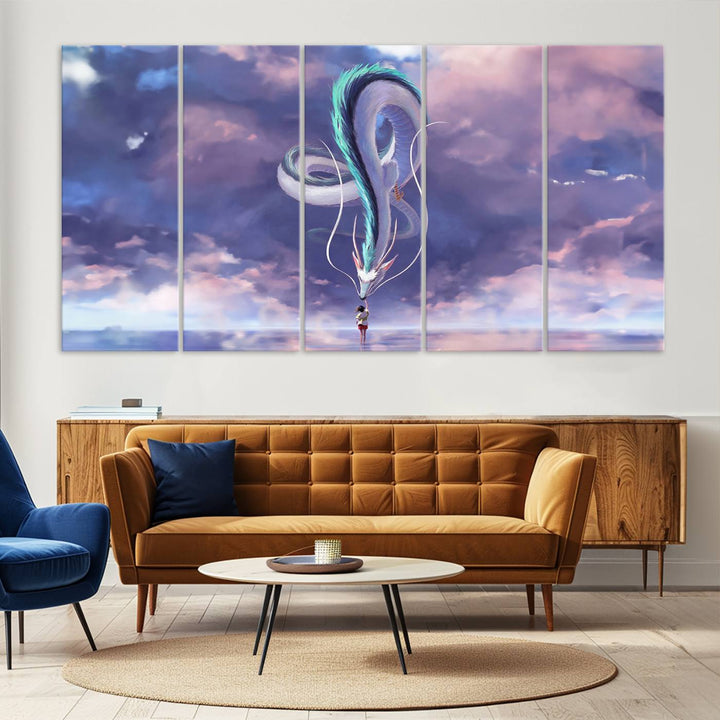 66864-MGV-CV-36X24-Spirited Away Haku and Chihiro Poster - Anime Lover - Hayao Miyazaki - Studio Ghibli Poster - Anime Poster