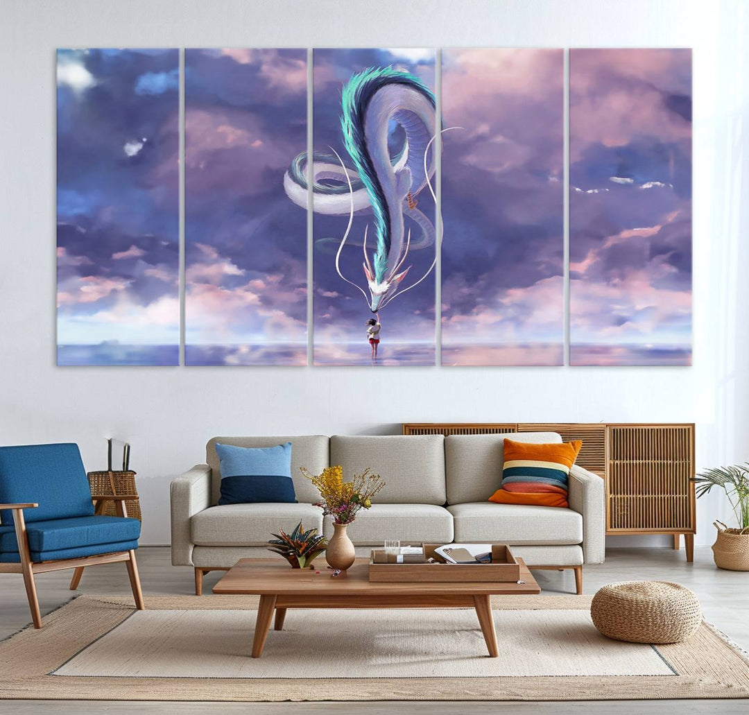 66864-MGV-CV-36X24-Spirited Away Haku and Chihiro Poster - Anime Lover - Hayao Miyazaki - Studio Ghibli Poster - Anime Poster