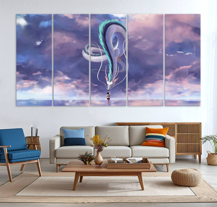 66864-MGV-CV-36X24-Spirited Away Haku and Chihiro Poster - Anime Lover - Hayao Miyazaki - Studio Ghibli Poster - Anime Poster