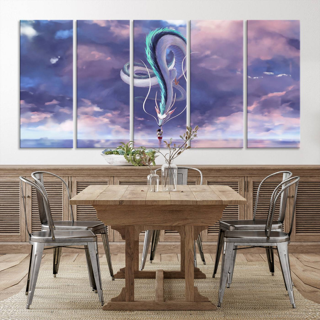 66864-MGV-CV-36X24-Spirited Away Haku and Chihiro Poster - Anime Lover - Hayao Miyazaki - Studio Ghibli Poster - Anime Poster