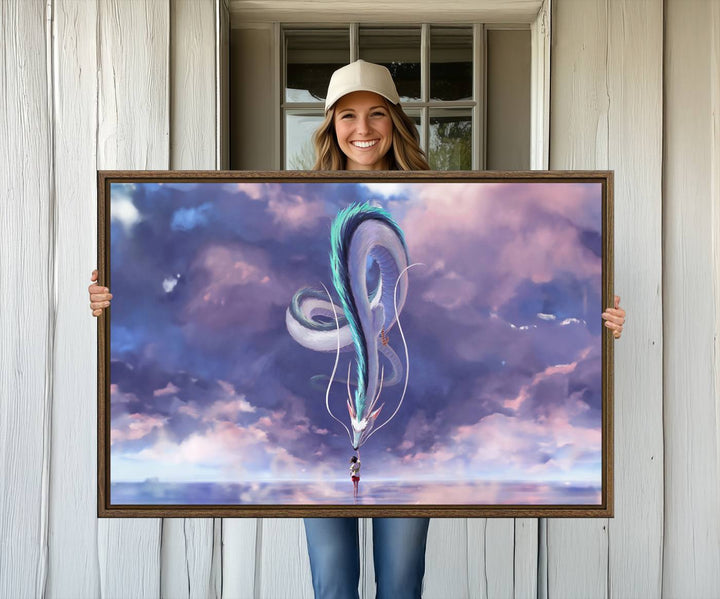 66864-MGV-CV-36X24-Spirited Away Haku and Chihiro Poster - Anime Lover - Hayao Miyazaki - Studio Ghibli Poster - Anime Poster