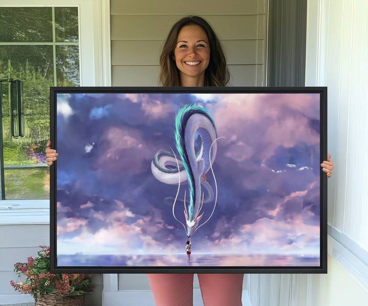 66864-MGV-CV-36X24-Spirited Away Haku and Chihiro Poster - Anime Lover - Hayao Miyazaki - Studio Ghibli Poster - Anime Poster
