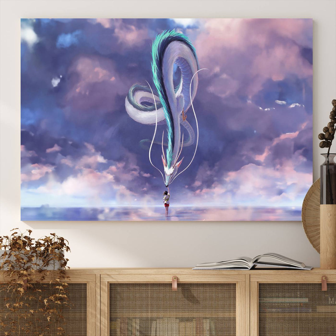 Spirited Away Haku and Chihiro Poster - Anime Lover - Hayao Miyazaki - Studio Ghibli Poster - Anime Poster