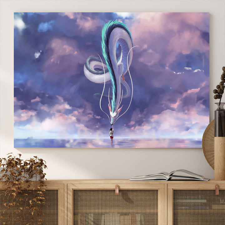 Spirited Away Haku and Chihiro Poster - Anime Lover - Hayao Miyazaki - Studio Ghibli Poster - Anime Poster