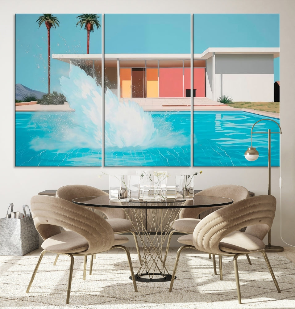 Edit-Images-Splash in the pool Canvas Print Mid Century Wall Art