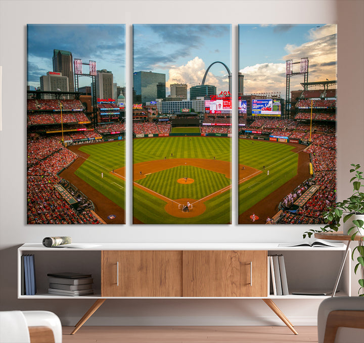 St. Louis Cardinals Baseball Team Print - Busch Stadium Wall Art Canvas Print