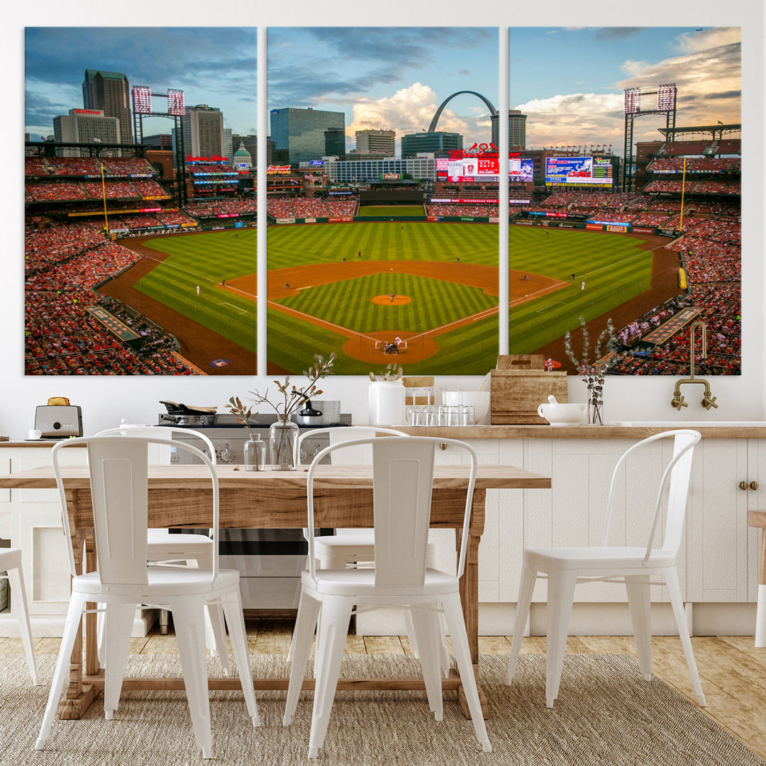 34054-MGV-CV-36X24-St. Louis Cardinals Baseball Team Print - Busch Stadium Wall Art Canvas Print